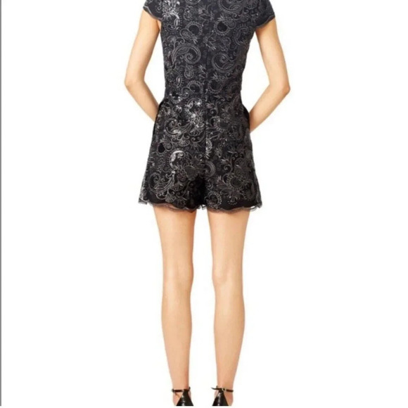 Badgley Mischka  Women’s Romper Corrine Black and Silver Sequin 6 - Picture 2 of 16